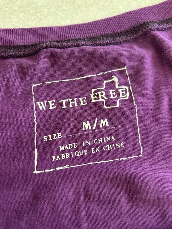 Free People Long Sleeve Lacey Stripes Top in Plum Combo ASO Alex Russo - Picture 8 of 12